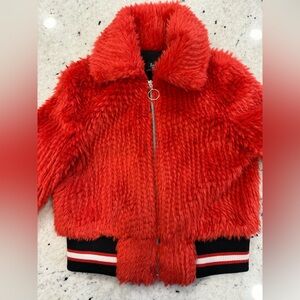 Bardot Red Furry Kids Jacket